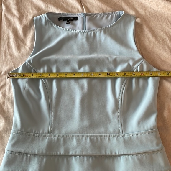 Les Copains Azure Blue Sleeveless Dress with Tiered Detailing at Waist - Picture 10 of 16